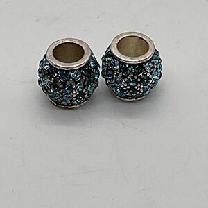 Brighton Pair of Blue Crystal Slider Beads